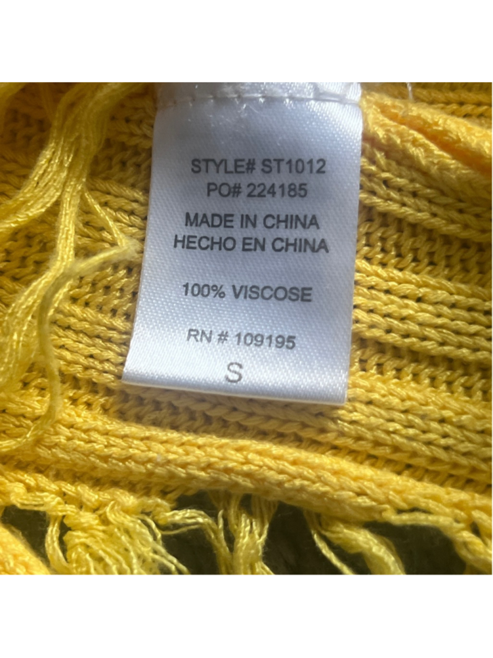 LOVE J distressed sweater. Yellow. Lightweight. Small - Picture 3 of 3